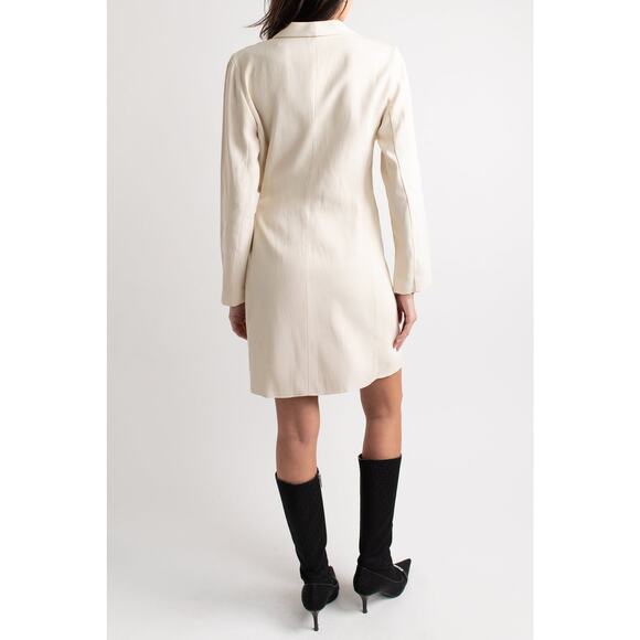 Massimo Dutti Cream Collared Wrap Dress - Picture 5 of 6